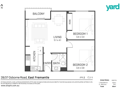 28/37 Osborne Road, East Fremantle, South West Perth, 2 Bedrooms, 1 Bathrooms, Apartment