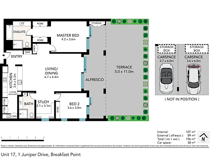 17/1 Juniper Drive, Breakfast Point, Inner West, 2 ਕਮਰੇ, 2 ਬਾਥਰੂਮ, Apartment