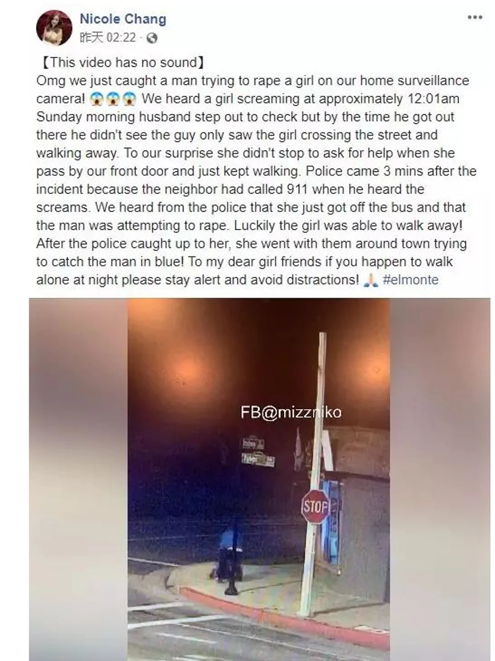 华人区拍下惊悚视频，18岁少女被男子突然盯上，拖到无人街角险被强奸