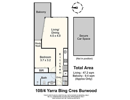 108/4 Yarra Bing Crescent, Burwood, Inner East Melbourne, 1 habitaciones, 1 baños, Apartment