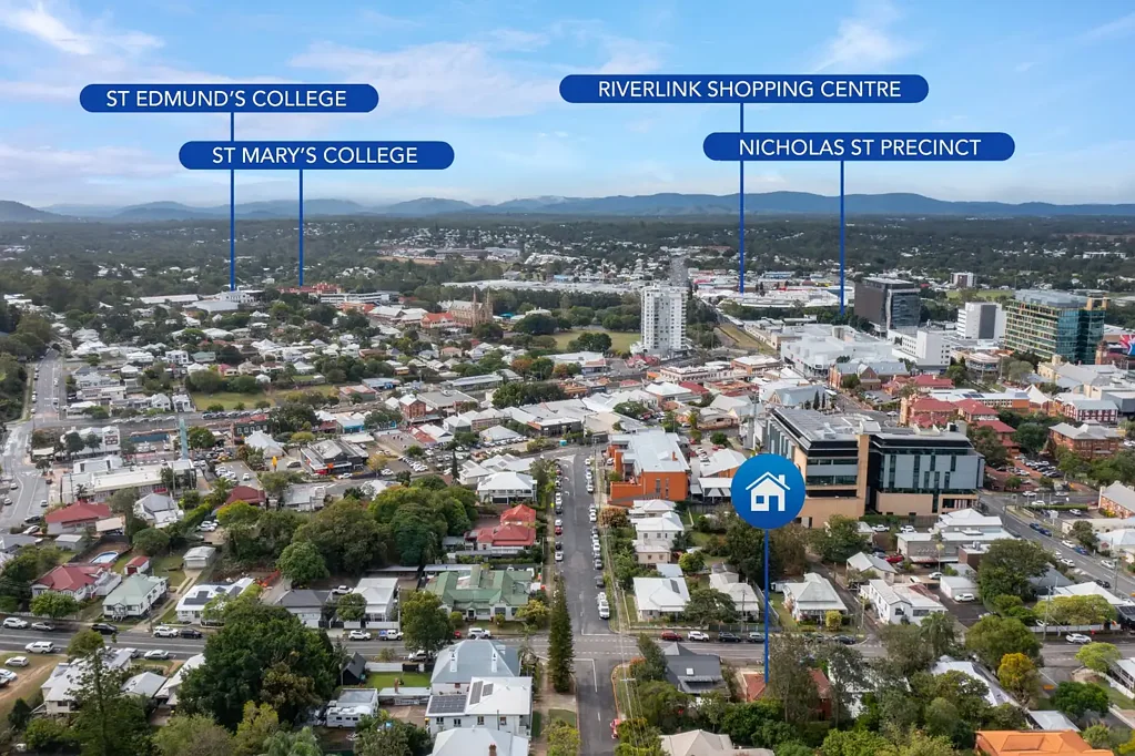 Ipswich 4 Bedroom CENTRAL CBD POSITION. TWO LEVELS. MEDIUM DENSITY ZONING.