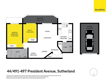 44/491-497 President Avenue, Sutherland, Sutherland Shire, 2 ਕਮਰੇ, 1 ਬਾਥਰੂਮ, Apartment