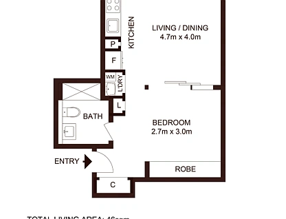 701/486 Pacific Highway, St Leonards, Lower North Shore, 0 rūma, 1 rūma horoi, Apartment