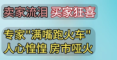 买方市场回归！专家一张嘴，卖家两行泪，房价停涨急刹