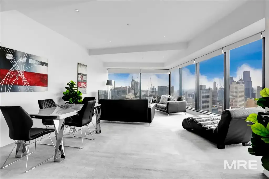 Furnished with uninterrupted views of Melbourne CBD