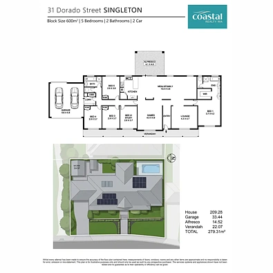 31 Dorado Street, Singleton, WA 6175, 5 Bedrooms, 2 Bathrooms, House