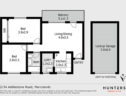 2/34 Addlestone Road, Merrylands, Parramatta (Northwest suburbs), 2房, 1浴, Apartment