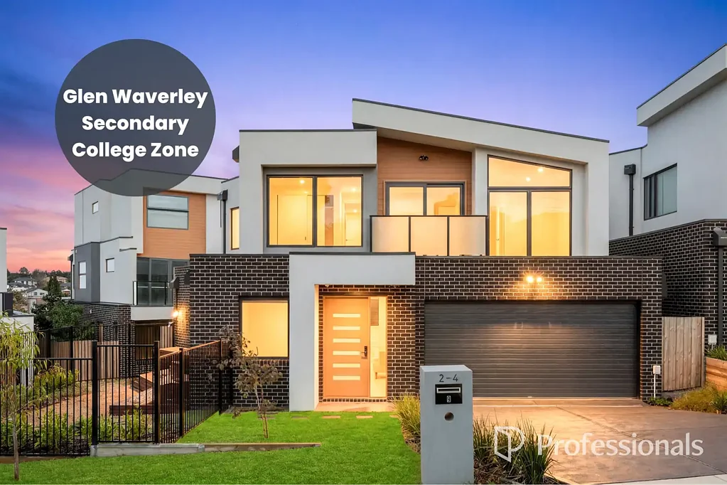 Mount Waverley 4房 全新双层联排 四卧三卫 双车库 学区便利 室内外连通 现代装修 低维护生活 Brand New Four-Bedroom Home in Prestigious School Zone