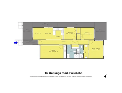 16 Oopunga Road, Pukekohe, Franklin, Auckland, 3房, 2浴, 城市屋