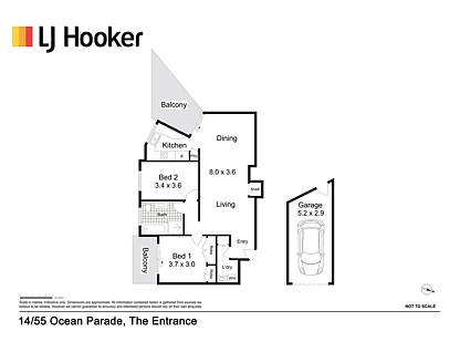 14/55 Ocean Parade, The Entrance, Central Coast, 2 غرف, 1 حمامات, Apartment