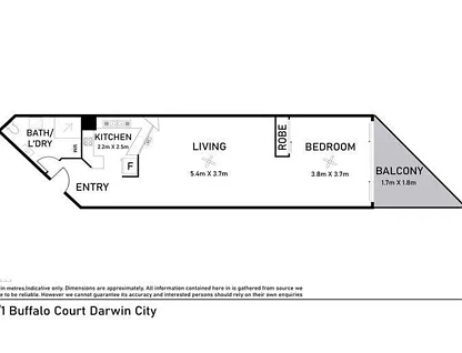 25/1 Buffalo Court, Darwin City, Darwin City, 1房, 1浴, Unit