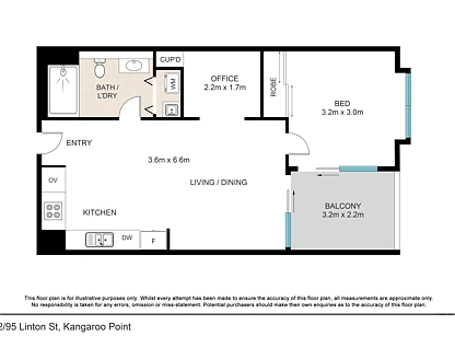 702/95 Linton Street, Kangaroo Point, Brisbane - Eastern Region, 1 રૂમ, 1 બાથરૂમ, Unit