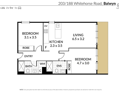 203/188 Whitehorse Road, Balwyn, Inner East Melbourne, 2 Kuwarto, 2 Banyo, Apartment
