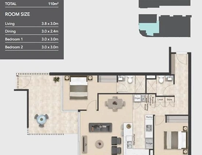 101/48 Lincoln Street, Greenslopes, Brisbane - Southern Region, 2 ห้องนอน, 2 ห้องน้ำ, Apartment