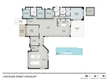 1 Angourie Street, Kingscliff, North Coast, 4 غرف, 2 حمامات, House