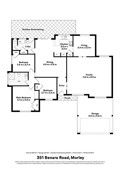 Plano ng Bahay - 351 Benara Road, Morley, WA 6062