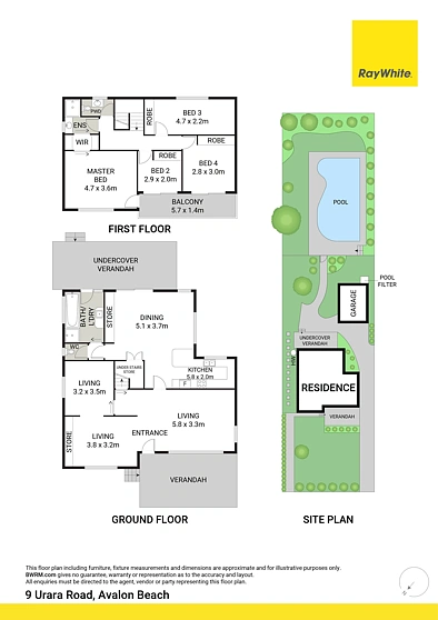 9 Urara Road, Avalon Beach, NSW 2107, 4房, 2浴, House