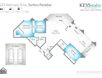42/2 Admiralty Drive, Surfers Paradise, QLD 4217, 3 Bedrooms, 3 Bathrooms, Apartment