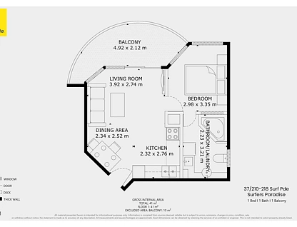 37/210-218 Surf Parade, Surfers Paradise, Gold Coast, 1 Kuwarto, 1 Banyo, Apartment