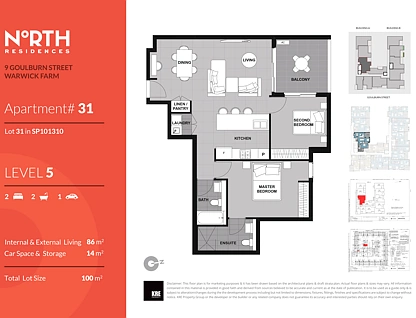 Unit 31/9 Goulburn St, Warwick Farm, South Western Suburbs, 2房, 2浴, Apartment