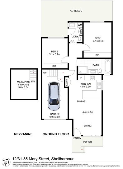 12/31-35 Mary St, Shellharbour, NSW 2529, 2 slaapkamers, 1 badkamers, House