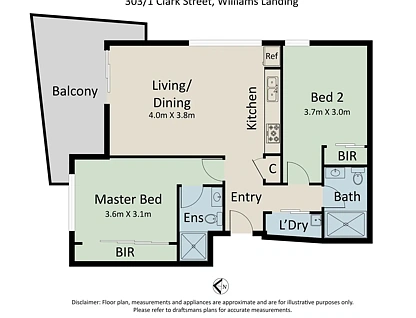303/1 Clark Street, Williams Landing, VIC 3027, 2 રૂમ, 2 બાથરૂમ, Apartment