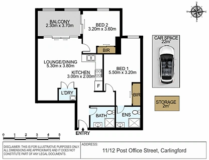 11/12-12A Post Office Street, Carlingford, Parramatta (Northwest suburbs), 2房, 2浴, Apartment