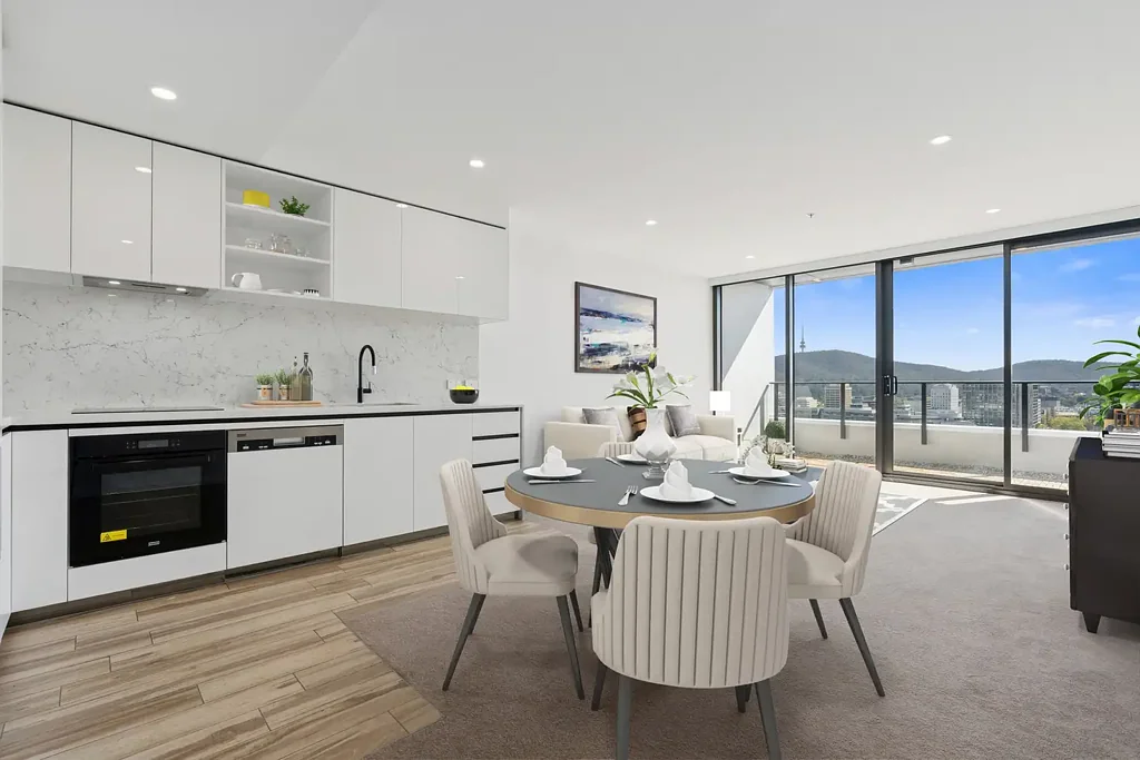 City 1 Bedroom Top Floor Apartment with Unobstructed Black Mountain Views