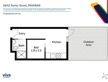16/42 Porter Street, Prahran, Inner East Melbourne, 1房, 1浴, Apartment