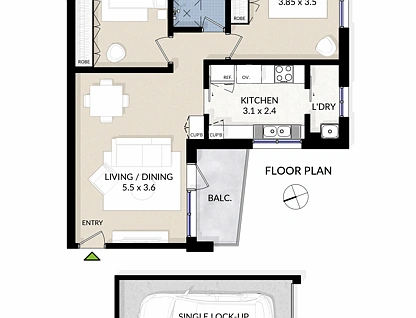 27/113 King Street, Randwick, Eastern Suburbs, 2 ห้องนอน, 1 ห้องน้ำ, Apartment