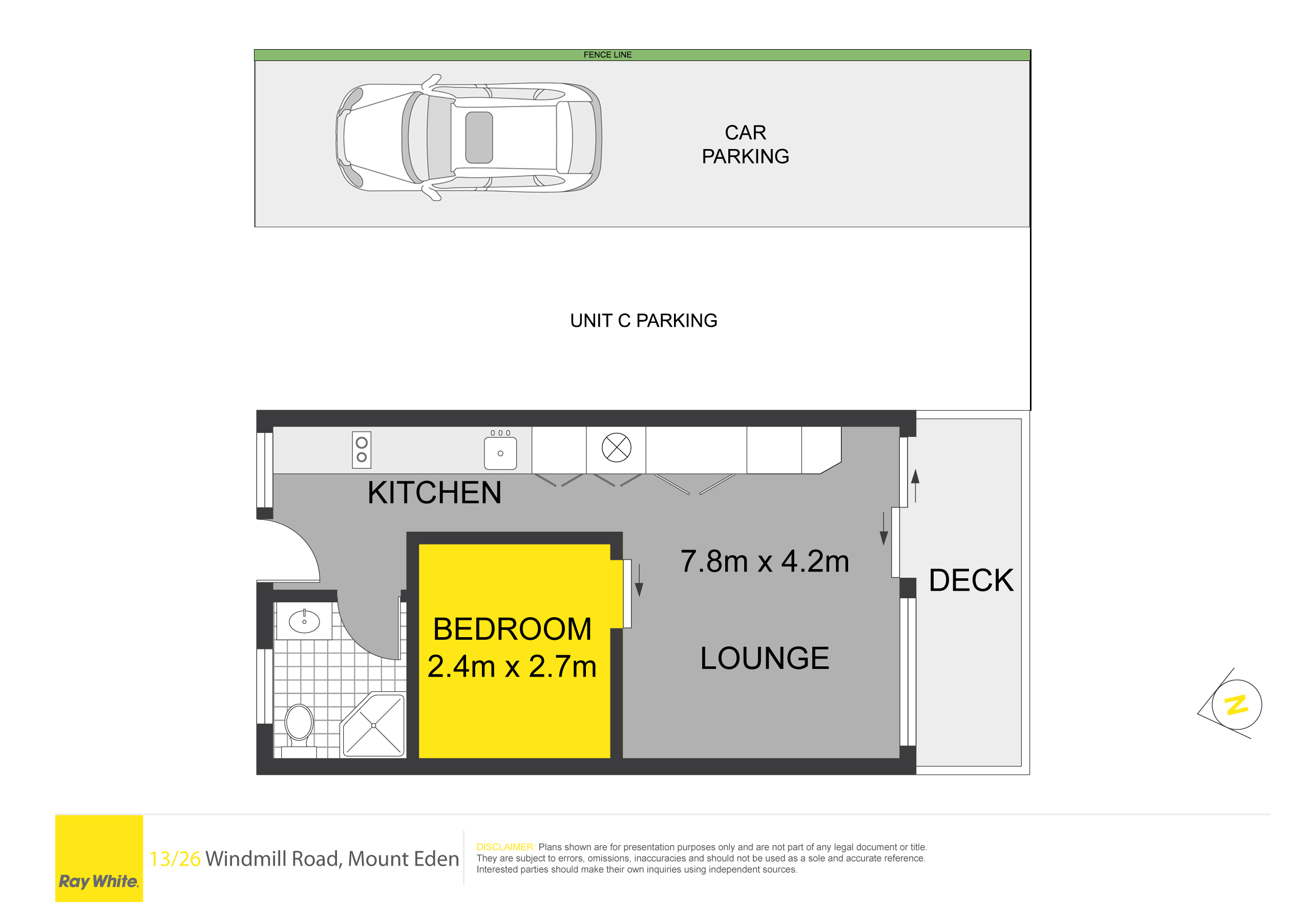 13/26 Windmill Road, Epsom, Auckland, 1房, 1浴