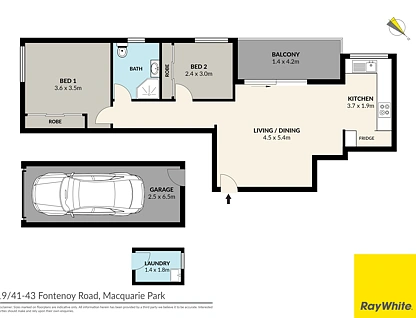 19/41 Fontenoy Road, Macquarie Park, Upper North Shore, 2房, 1浴, Apartment