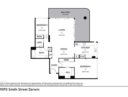 19/93 Smith Street, Darwin City, Darwin City, 2 chambres, 2 salles de bain, Unit