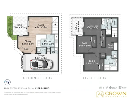 59/30-42 Fleet Drive, Kippa-Ring, Brisbane - Northern Region , 3房, 2浴, Townhouse