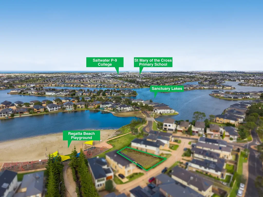 Point Cook Sanctuary Lakes滨水地块 423m²宁静水景 紧邻高尔夫&商圈 高端奢居首选 Rare Waterfront Land in Prestigious Sanctuary Lakes