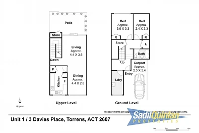 1/3 Davies Place, Torrens, ACT 2607, 2房, 1浴, Townhouse