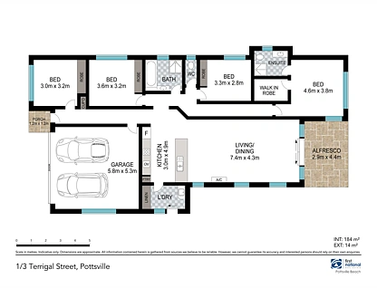 1/3 Terrigal Street, Pottsville, North Coast, 4 chambres, 2 salles de bain, Apartment