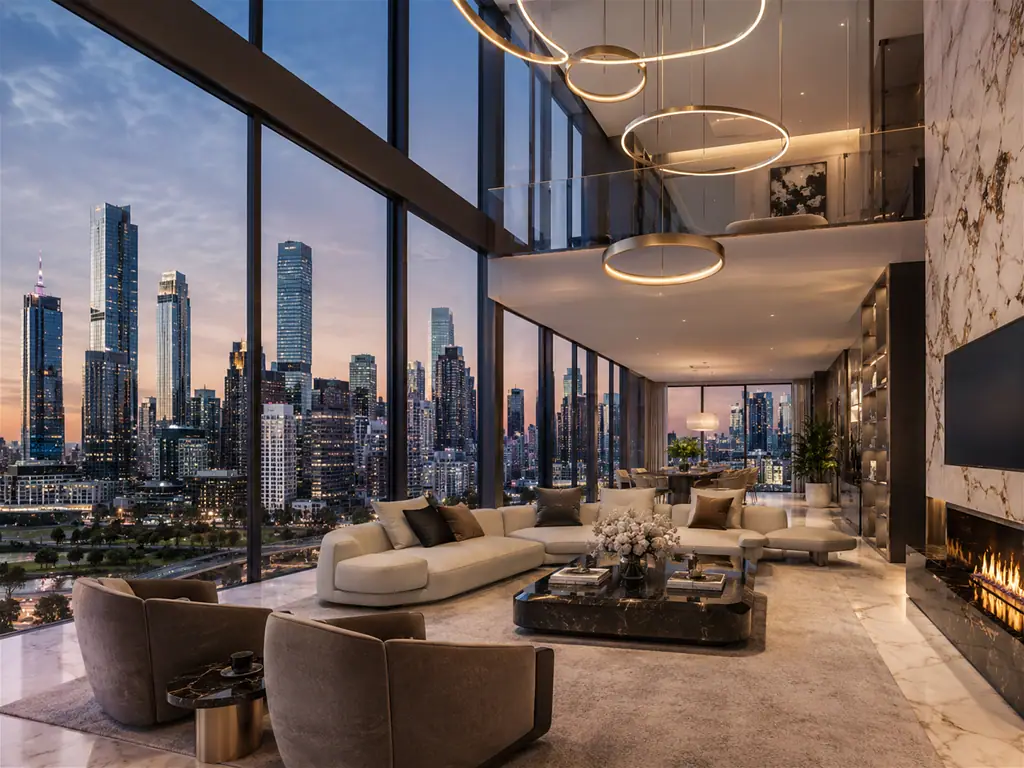 Southbank 3Phòng ngủ Penthouse with Double Volume Living and Panoramic City Views