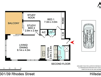 301/39 Rhodes Street, Hillsdale, Eastern Suburbs, 1 कमरे, 1 बाथरूम, Apartment