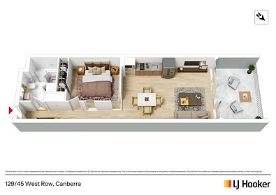 129/45 West Row, City, ACT 2601, 1 Bedrooms, 1 Bathrooms, Apartment