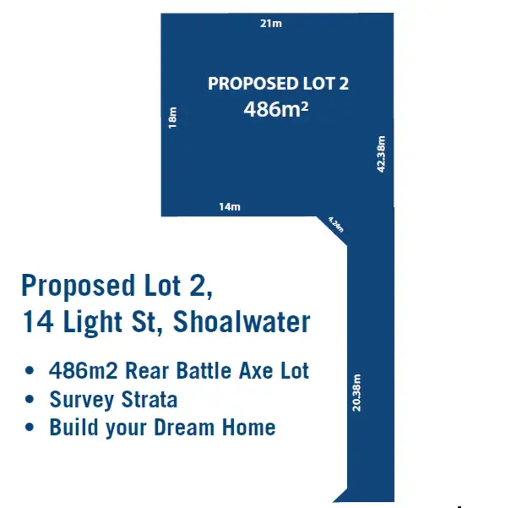 Shoalwater  486m² Rear Battle Axe Survey-Strata Lot