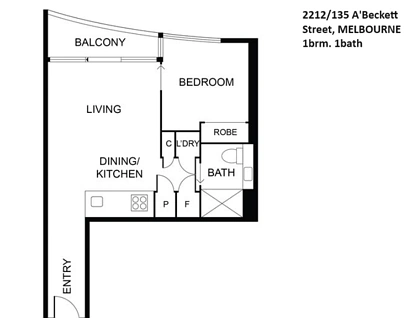 2212/135 A'Beckett Street, Melbourne, Melbourne CBD, 1 कमरे, 1 बाथरूम, Apartment