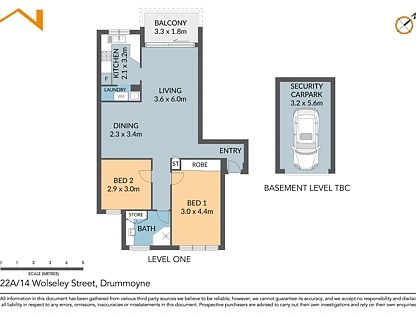 22A/14 Wolseley Street, Drummoyne, Inner West, 2房, 1浴, Apartment