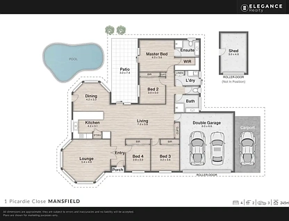 1 Picardie Close, Mansfield, QLD 4122, 4 ਕਮਰੇ, 2 ਬਾਥਰੂਮ, House