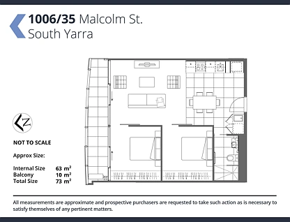 1006/35 Malcolm Street, South Yarra, Inner East Melbourne, 2部屋, 1バスルーム, Apartment