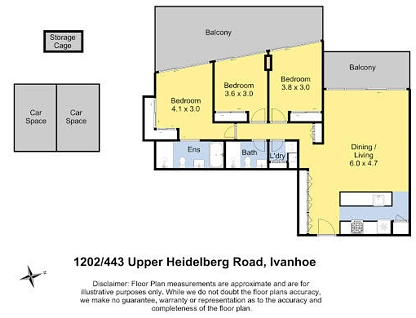 Level 12/1202/443 Upper Heidelberg Road, Ivanhoe, North Melbourne, 3 chambres, 2 salles de bain, Apartment