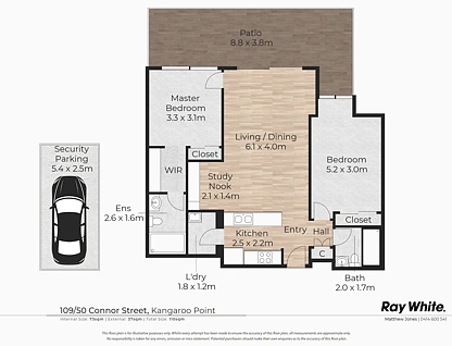 109/50 Connor Street, Kangaroo Point, Brisbane - Eastern Region, 2 침실, 2 욕실, Apartment
