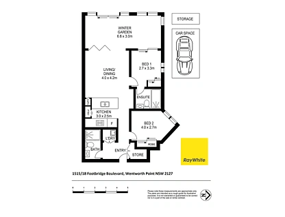 1515/18 footbridge Boulevard, Wentworth Point, Parramatta (Northwest suburbs), 2 habitaciones, 2 baños, Apartment