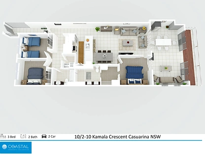 10/2-10 Kamala Crescent, Casuarina, North Coast, 3房, 2浴, Apartment