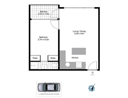 518/22 Doris Street, North Sydney, Lower North Shore, 1 ਕਮਰੇ, 1 ਬਾਥਰੂਮ, Apartment